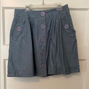 Stylish Blue Button-Up Skirt